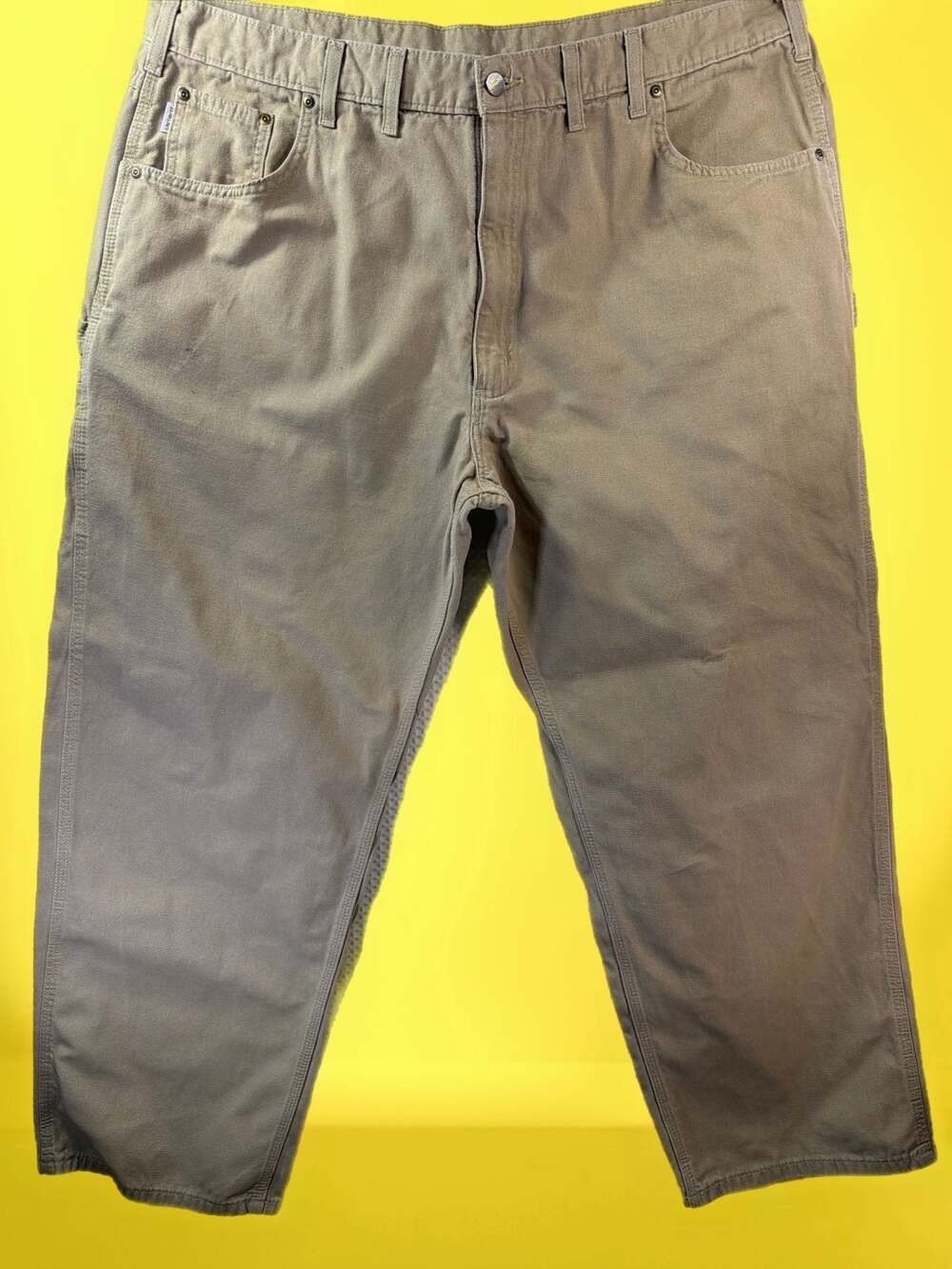 Carhartt Loose Fit Canvas Carpenter Work Pants in Tan